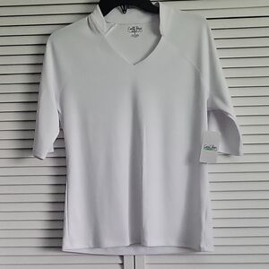 Casual White V-Neck Blouse